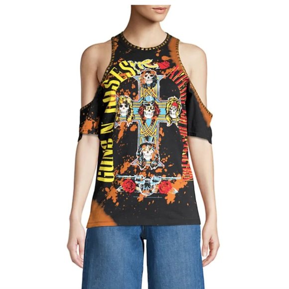 Alice + Olivia Tops - Alice + Olivia | Ian Cold Shoulder Studded Tee